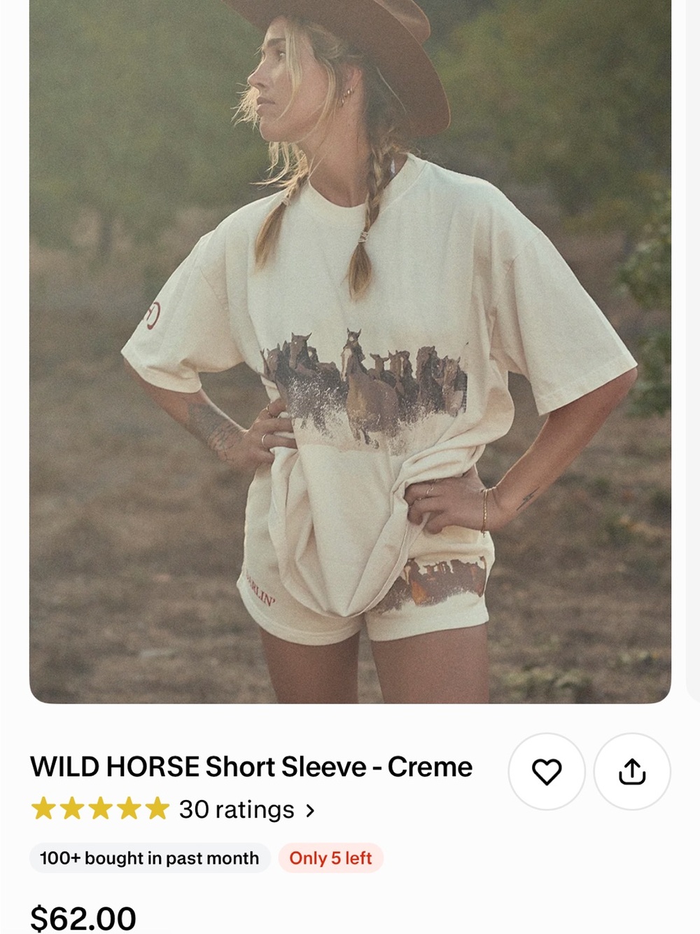 Darlin swimwear horse tee and shorts xs tee small shorts